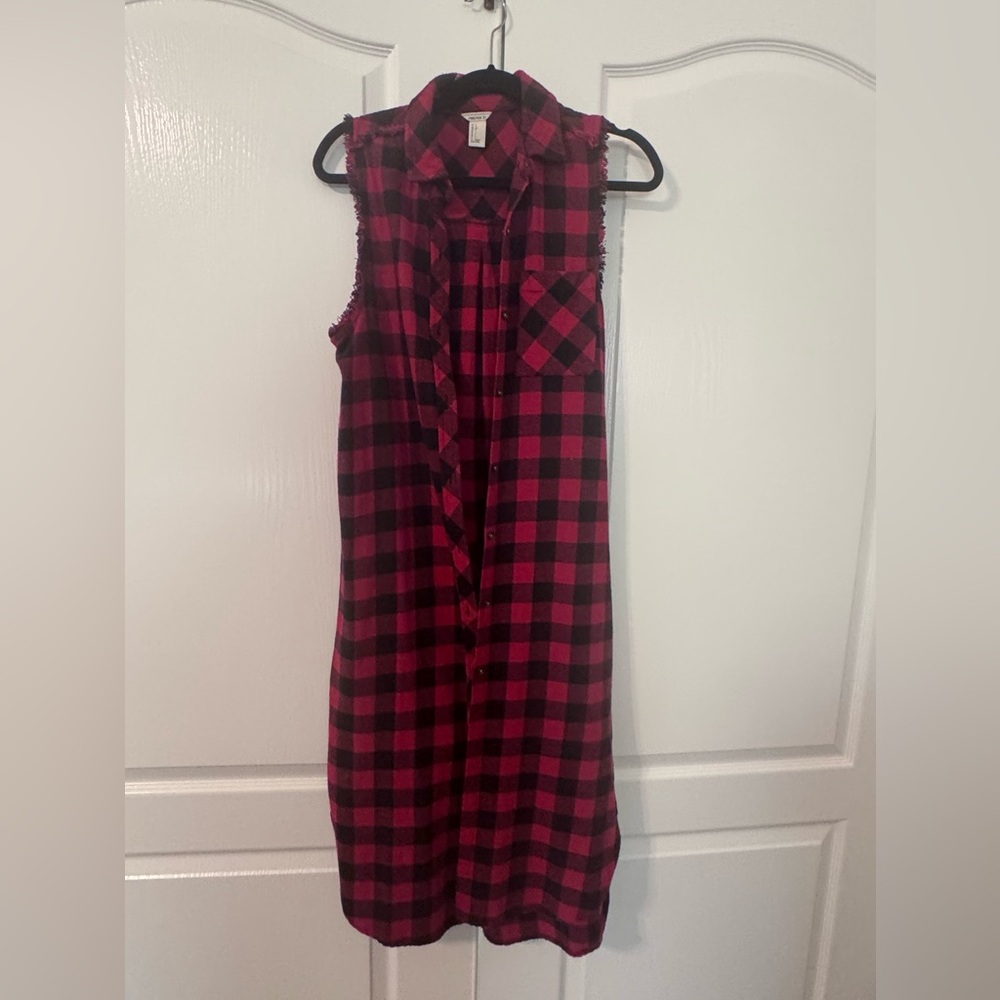 Forever 21 Plaid Button Down Cutoff